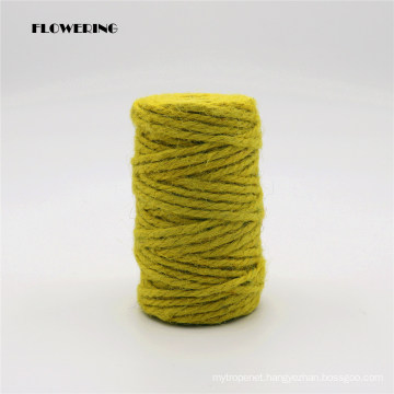 Factory Direct Selling Wholesale Jute Braided Rope/Cord/String Yellow Colorful for Decoration, Gardening, Party, Craft Packing, Eco Friendly